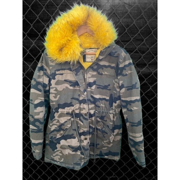 Camouflage Military Style Puffer Jacket Fleece Lining Medium - Picture 4 of 10